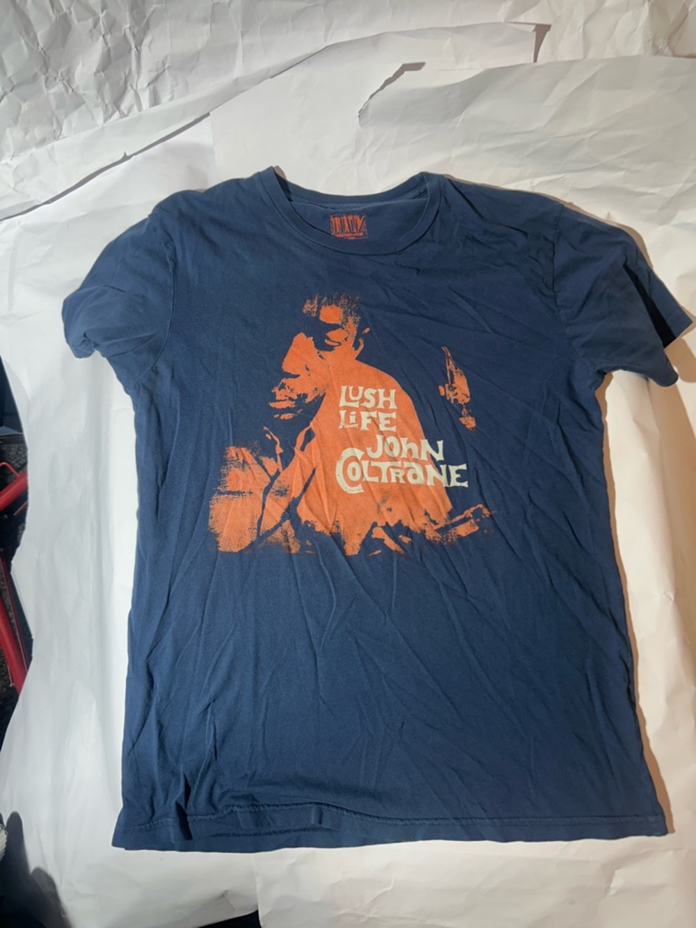 John Coltrane 'Lush Life' Graphic Tee - Navy/Orange (Minor Hole)